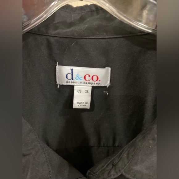 D & Co. Black long Sleeve collars shirt - Picture 3 of 3